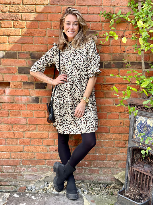 Animal Print Smock Dress