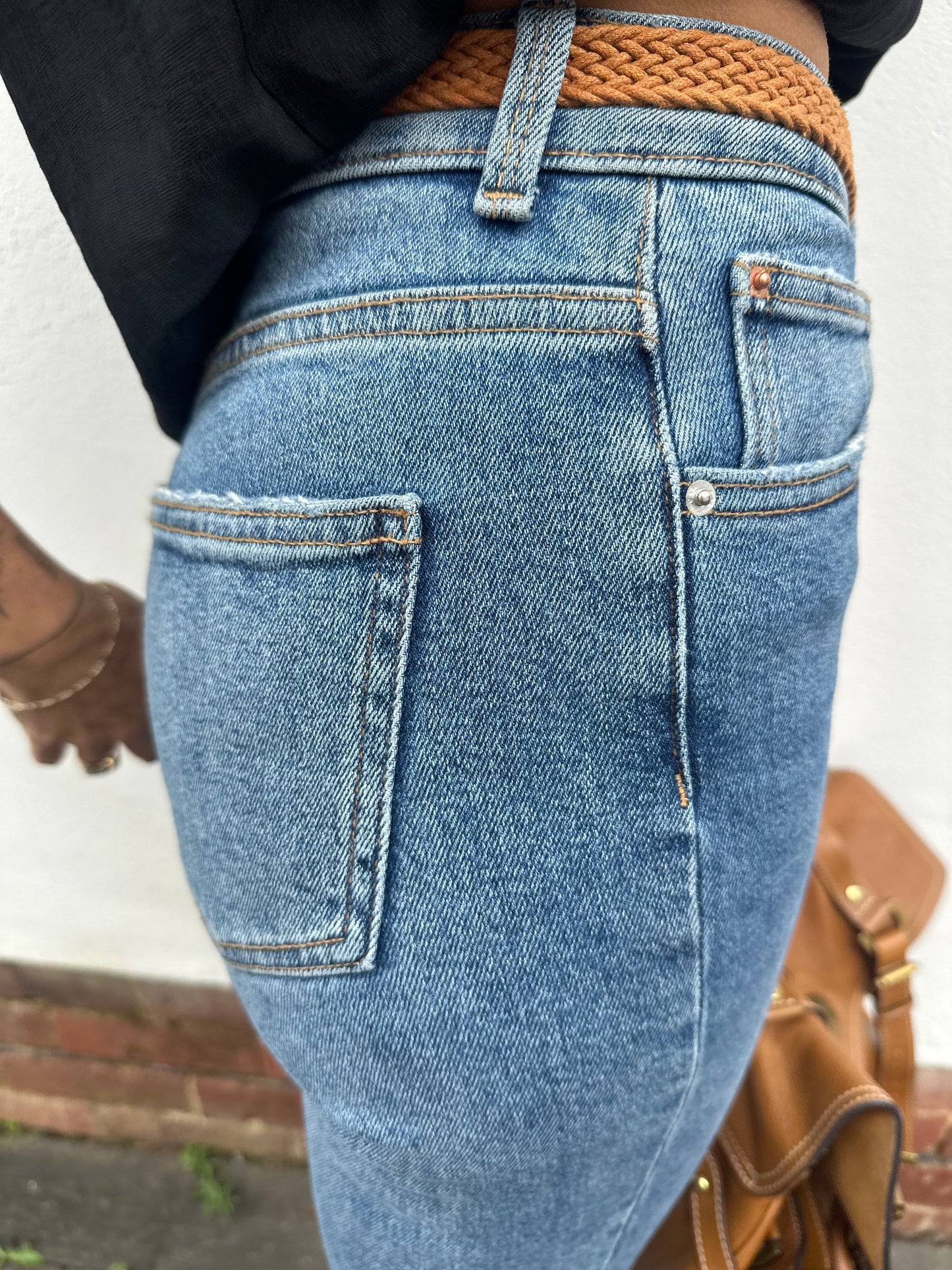 Blue stone wash jeans