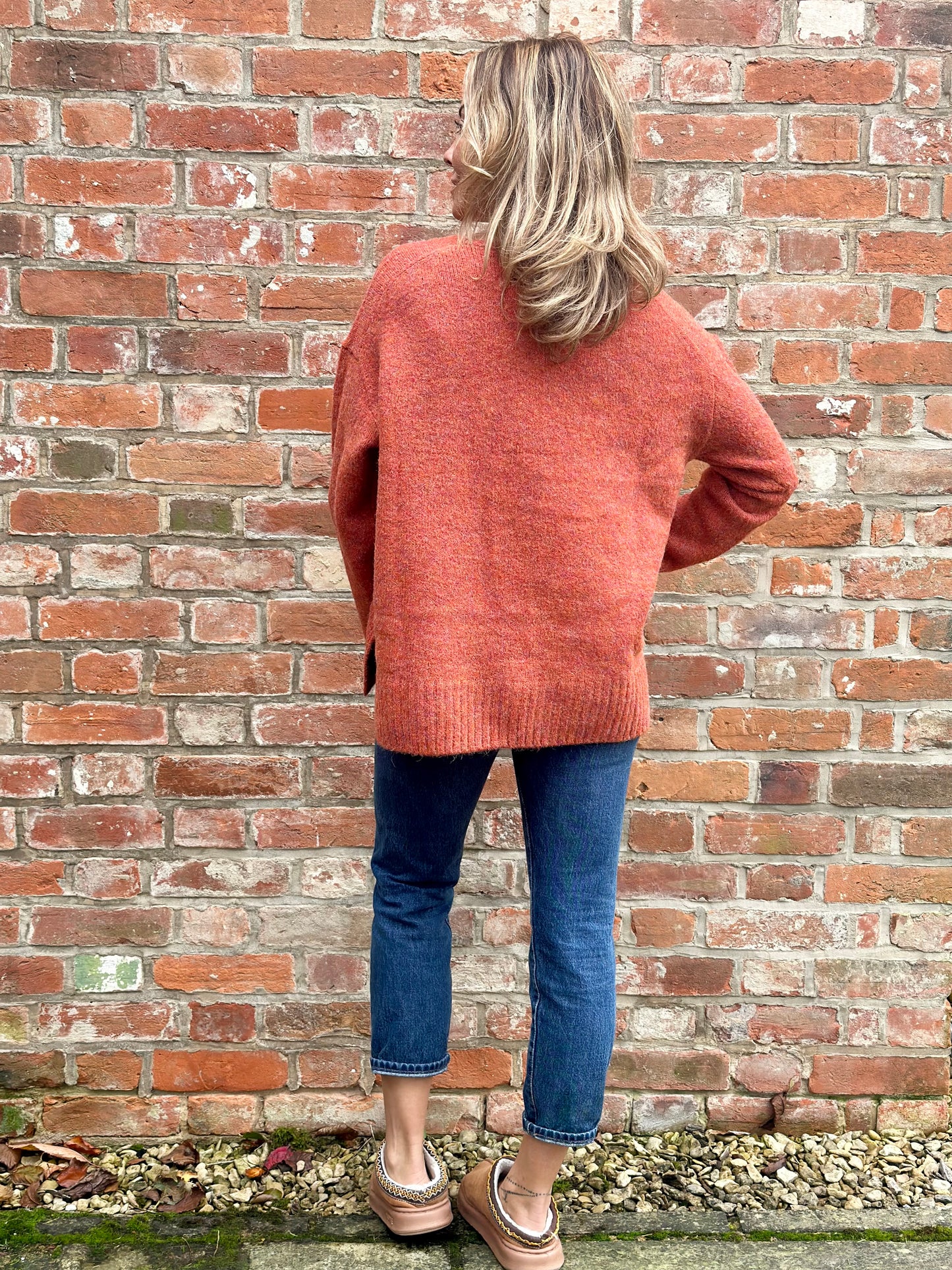 Rust V-neck Knit